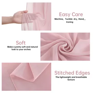 Tessuto per tenda trasparente da arco matrimonio in chiffon rosa decorazione festa 8m