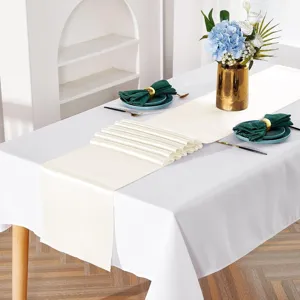 Elegante runner da tavola in raso per decorazione della tavola da pranzo e feste di nozze.