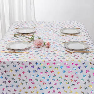 Colorful Butterfly Polyester Tablecloth Rectangular Table Cover Ins Style Dining Table Cloth For Kitchen Party Home Decor