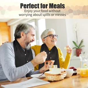 Adult bibs for seniors reusable clothing protectors elderly mealtime dignity wear black
