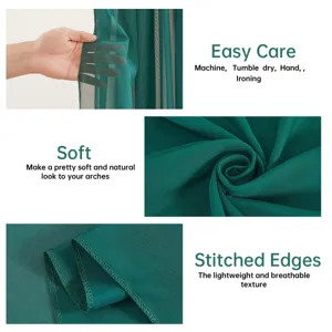 Tessuto per drappeggio in chiffon verde scuro per arco nuziale e decorazione di sfondo