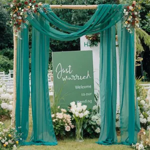 Tenda di sfondo per matrimonio in chiffon da 8M Decorazione da appendere per feste