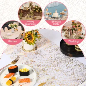 Corridoio da tavola glitter oro tovaglia decorativa in rete metallica per decorazione tavola festa nuziale