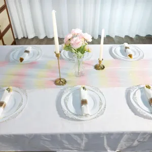 Rainbow sequin table runner pastel glitter table cloth for party wedding birthday decor