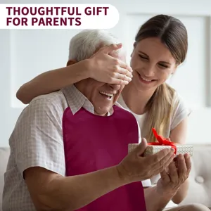 Adult bib clothing protector for elderly disabled, elastic neck washable waterproof wine red.