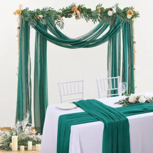 Tessuto per drappeggio arco nuziale in chiffon e runner da tavolo per decorazioni di feste.