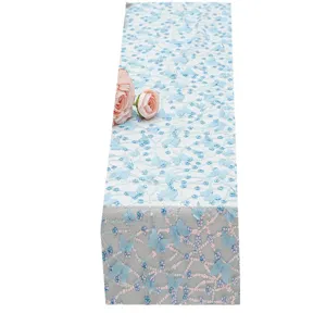 Corridoio tavola paillettes farfalla 3D blu elegante festa matrimonio decorazione