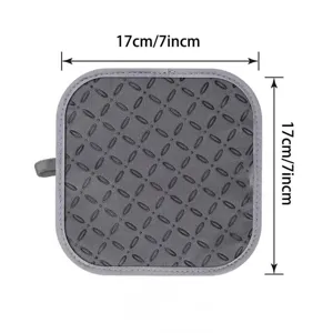 Square silicone anti-slip heat insulation pad kitchen pot holder 17x17cm grey heat resistant