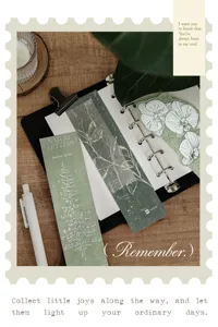 Vintage nature-themed embossed bookmarks for aesthetic bullet journal decoration