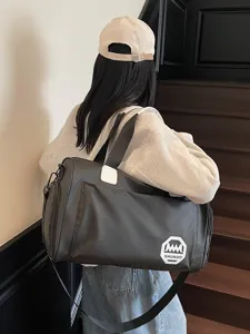 Large capacity waterproof dark grey travel duffel bag for gym and leisure trips with shoulder strap