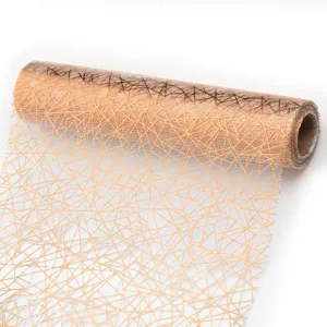 Corsia da Tavolo in Maglia Geometrica Dorata Tovaglia Traforata Glitterata Per Tavolo da Pranzo Festa di Matrimonio Home Decor