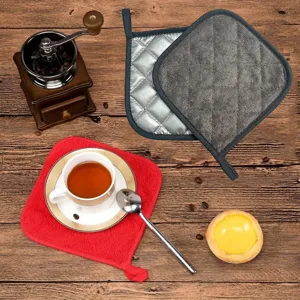 Heat resistant kitchen pot holders, hanging towel cloth baking mats, high temperature cooking pads