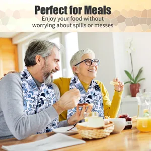 Adult dining bib reusable washable floral adult bib elderly care mealtime protector