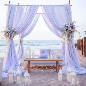 8M Tessuto Drappeggio Sfondo Arco Matrimonio Chiffon Tenda Cerimonia Spiaggia Decor