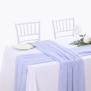 Corsia da tavolo in chiffon lavanda decorazione matrimonio tessuto drappeggiato