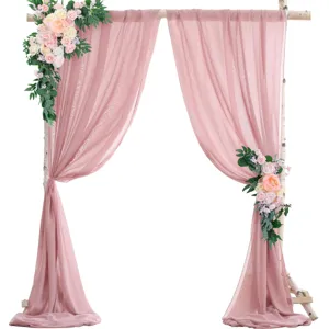 Tessuto per drappeggio per arco nuziale in chiffon con tenda di sfondo floreale festa