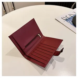Damen Leder Reisepasshülle Mehrfachschlitz Brieftasche große Kapazität Dokumentenorganizer