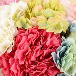 Artificial hydrangea silk flowers candy color bouquet for home decor wedding photography props