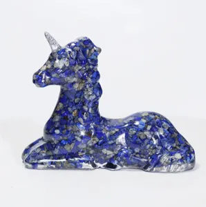 Crystal Unicorn Figurine Natural Stone Craft Cute Desktop Ornament Home Decor Lucky Gift
