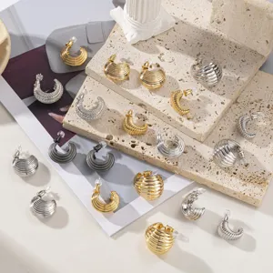 Gros simple mode européenne et américaine haut sens ligne boucles d'oreilles en C, élégantes.
