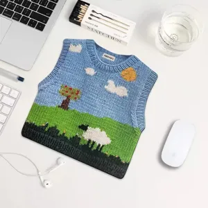 Carino tappetino per mouse con motivo a maglia pullover ufficio casa tappetino da scrivania