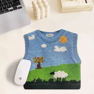 Tappetino per Mouse con Motivo a Maglia Carino Tappetino da Scrivania Kawaii Creativo Tappetino per Computer in Gomma Antiscivolo Portatile per Ufficio