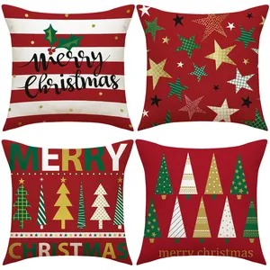 Weihnachten Dekorativer Kissenbezug Rote Serie Festlich Zierkissenbezug Urlaub Heim Sofa Kissenbezug Ohne Kern