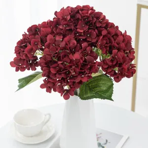 Kunstmatige Zijde Hortensie Bloem Enkele Stengel Levensechte Nep Bloemen Voor Thuis Woonkamer Bruiloft Boog Decor Feest Fotografie Rekwisieten