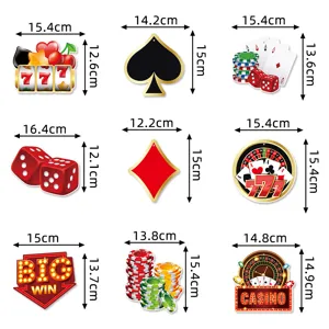 Casino theme party decoration poker banner birthday party hanging sign props set of nine
