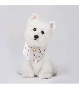 Cute floral pet dog bandana triangular bib for small medium dogs breathable summer pet dress up