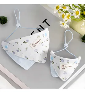 Adjustable Cute Floral Pet Dog Bib Triangle Scarf Small Medium Puppy Summer Dress