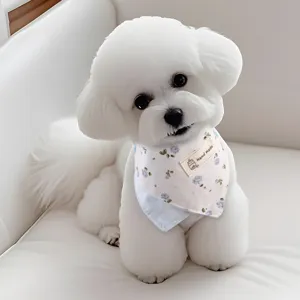 Pet Dog Cat Bandana Cute Floral Triangular Bib Adjustable Puppy Neck Scarf Small Medium Dogs Pet Grooming Accessories