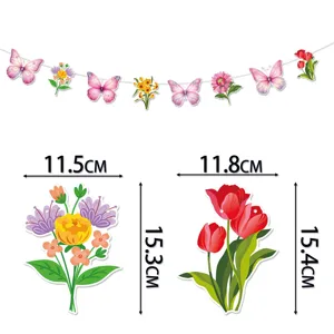 Lente verjaardag feest decoratie banner vlinder bloemen hangende slinger decoratie