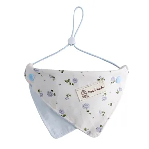 Cute floral pet dog bandana bib with adjustable strap and buttons for small and medium dogs summer.