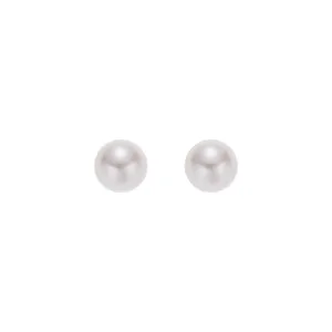 Orecchini di Perla Artificiale con Perno in Argento Sterling 925 Orecchini Rotondi Minimalisti per Donna Gioielli