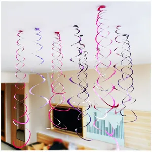 Colorful PVC swirl hanging decorations party ceiling decor spiral streamers 1pcs