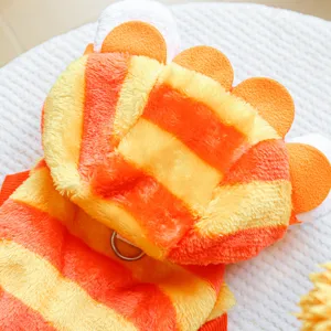 Süßes Plüsch Haustier Winter warmer Kostüm mit süßem Orangen Löwen Design für kleine Hunde.