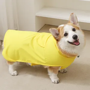 Imperméable pour Chien Cape Jaune Poncho à Capuche pour Petits et Moyens Chiens Corgi