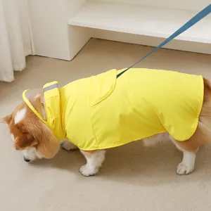 Cape imperméable jaune pour chien, manteau pour petits et moyens chiens avec bande réfléchissante.