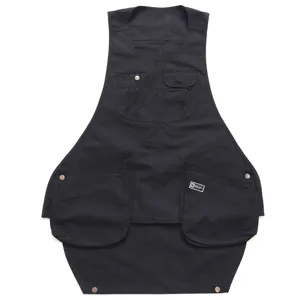 Tablier de Gilet Multi-Poches Tablier de Chef Imperméable Tablier de Travail en Mélange de Coton Pour Cuisine Restaurant Cuisson Uniforme de Serveur