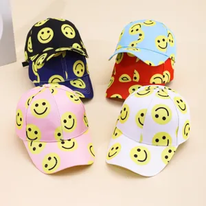 Smiley Face Print Baseball Cap Colorful Casual Sun Hat Unisex Duck Tongue Cap Details