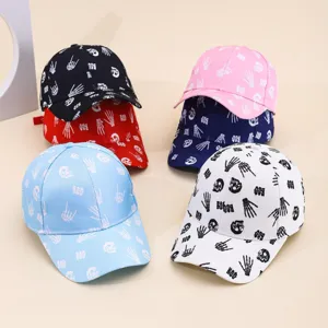 Stylish skull hand print baseball cap, hip-hop gothic streetwear hat for men and women.