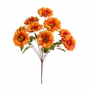 10 Köpfe künstliche Gerbera Gänseblümchen Blumenstrauß, Seidenblumen für Heimhochzeit Dekoration.