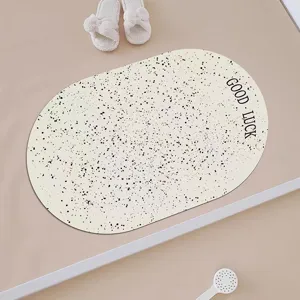 Korean Minimalist Good Luck Letter Absorbent Floor Mat Non-Slip Bathroom Door Mat Household Foot Mat