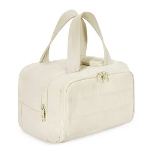 Large Capacity Cosmetic Bag Travel Toiletry Pouch Puffy Quilted Makeup Storage Bag Portable Waterproof Handbag For Women