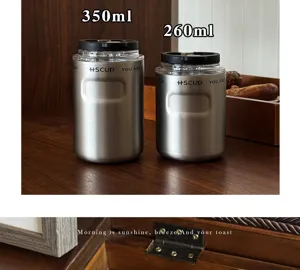Portable stainless steel vacuum coffee cup, double-drink mini insulated mug 350ml 260ml