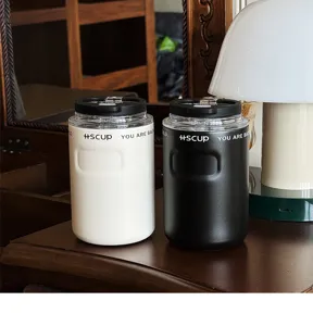 Portable stainless steel vacuum coffee cup mini double drink water bottle simple design pair.