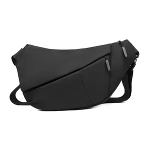 Men's PU Leather Crossbody Bag Street Trend Waterproof Chest Bag Casual Commuting Business Shoulder Sling Bag For Men