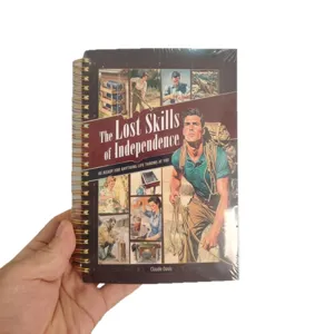 Livre manuel de compétences de survie en plein air relié en spirale avec couverture rétro