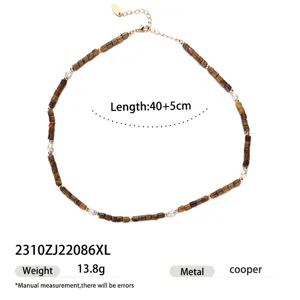 Beaded and pearl necklace with gold extender, elegant clavicle chain for women daily wear.